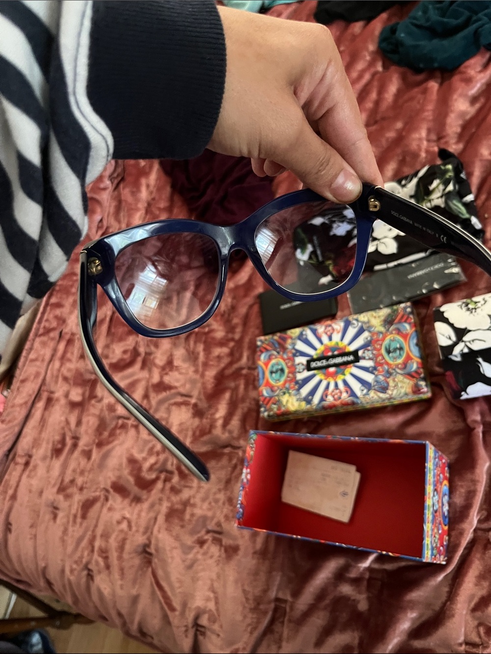 Dolce & Gabbana Multicolor Floral Frame Women's Sunglasses - Picture 5 of 5